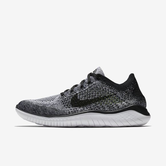 Nike Free RN Flyknit 2018 Men's Running Shoes OREO - Picture 2 of 8